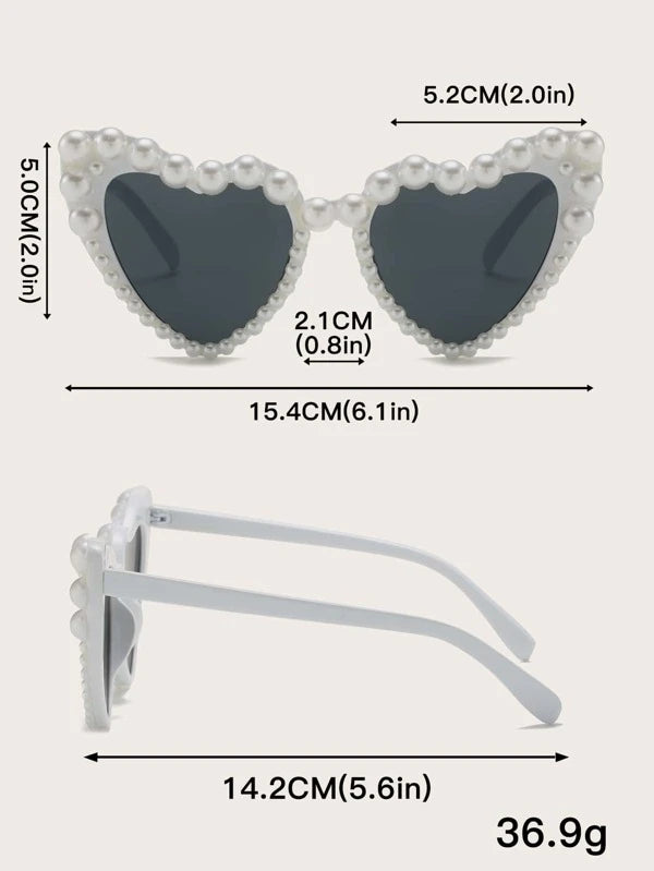 Pearl Heart Shaped Glasses