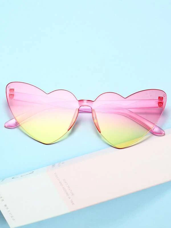 6 pairs- Multicolour Heart Shaped Glasses