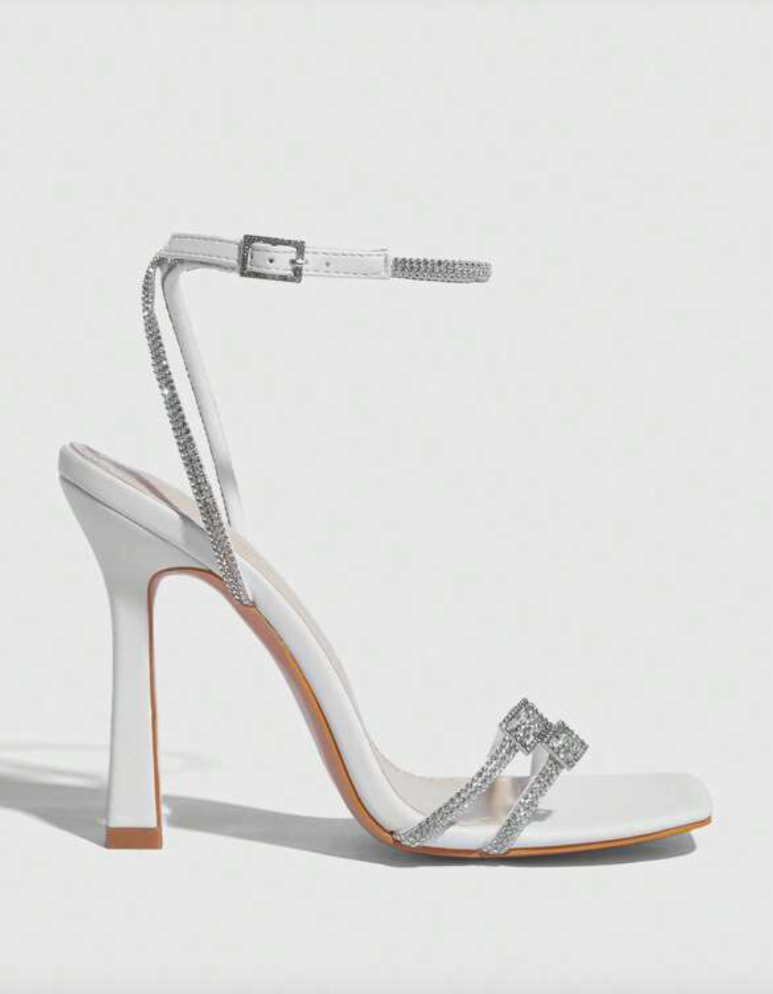 Sparkling Rhinestone White Heels