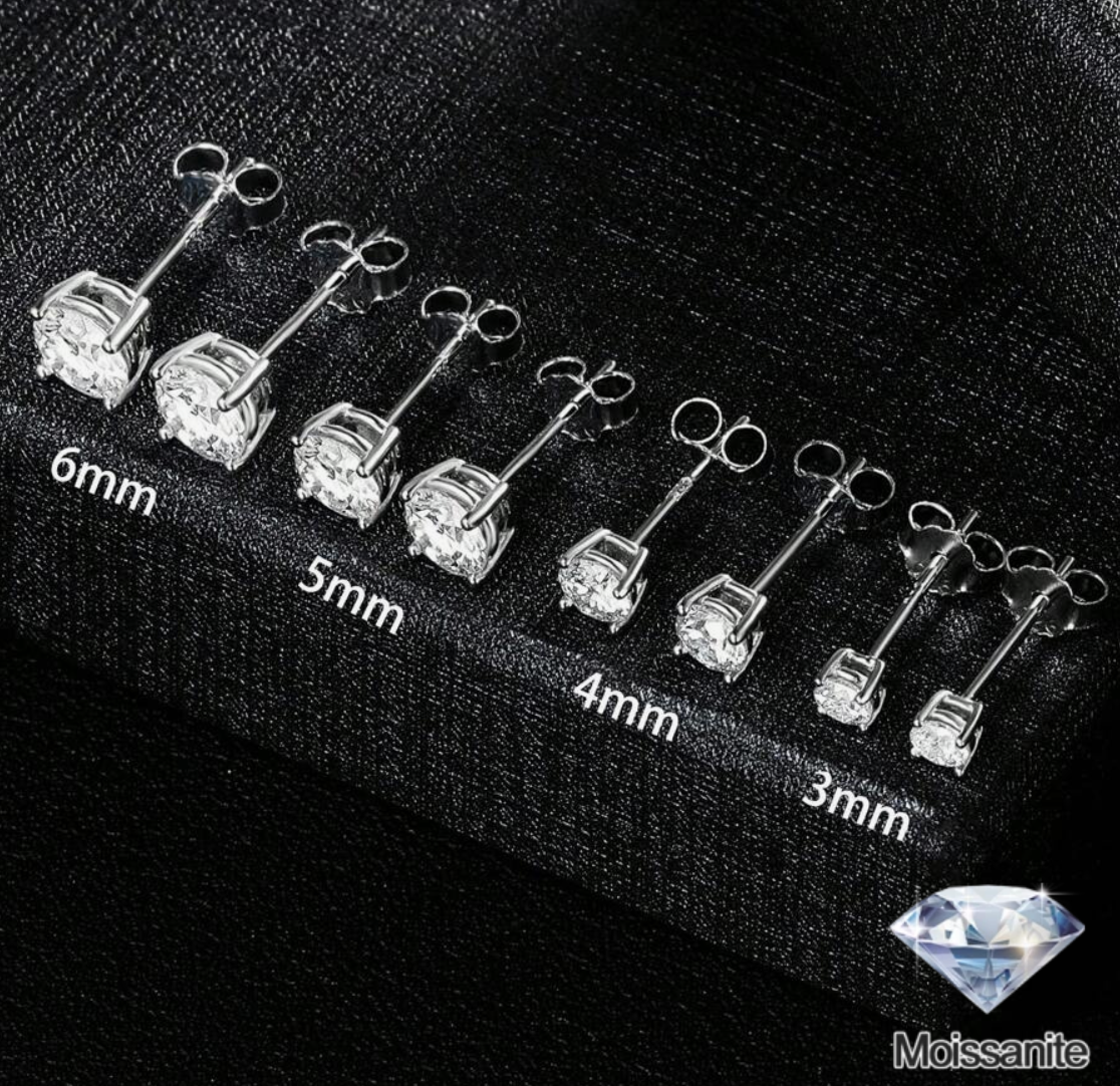 1 Carat Moissanite Sterling Silver Earrings