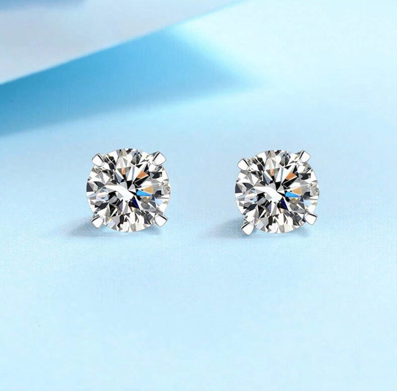 1 Carat Moissanite Sterling Silver Earrings