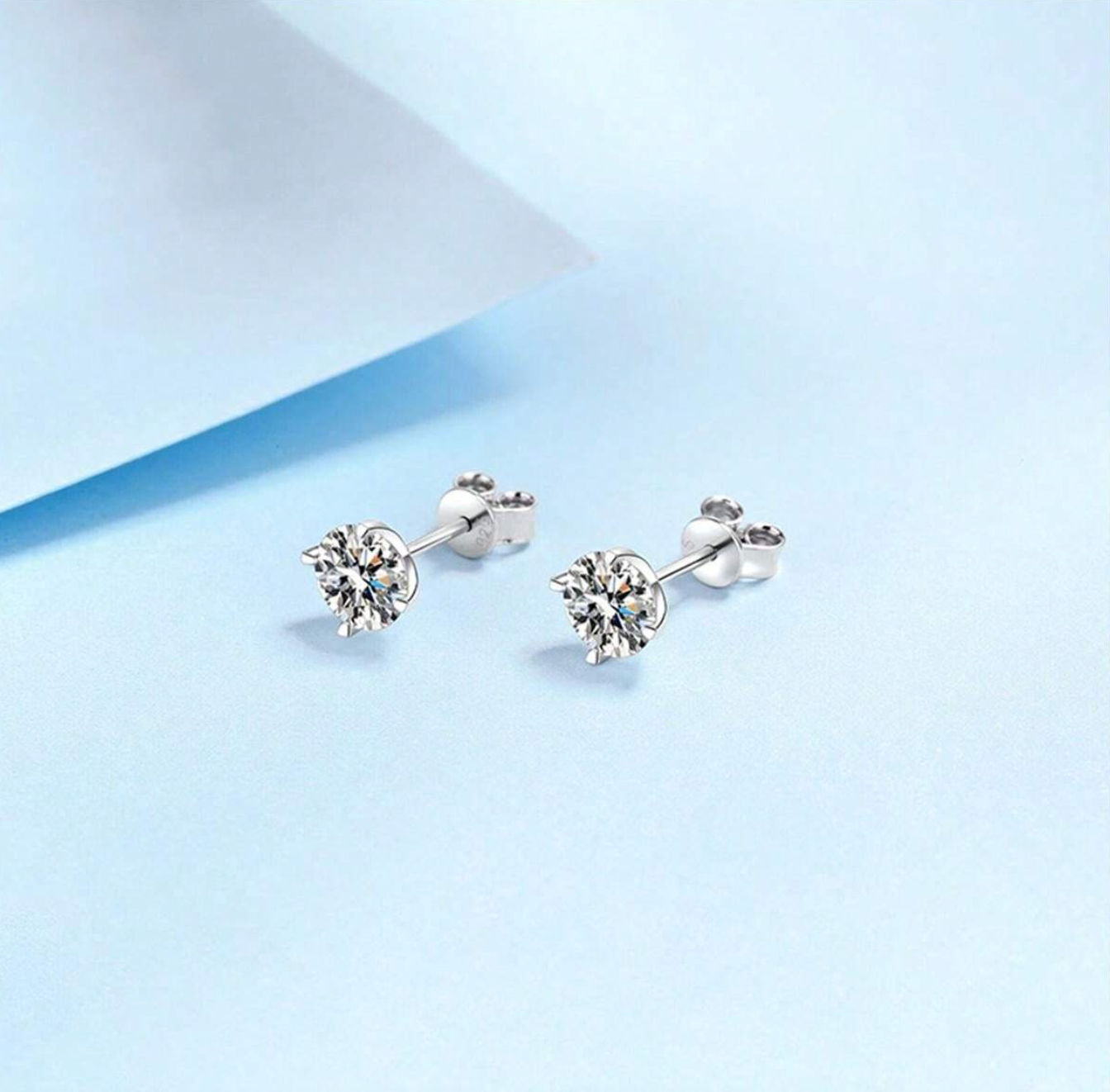 1 Carat Moissanite Sterling Silver Earrings