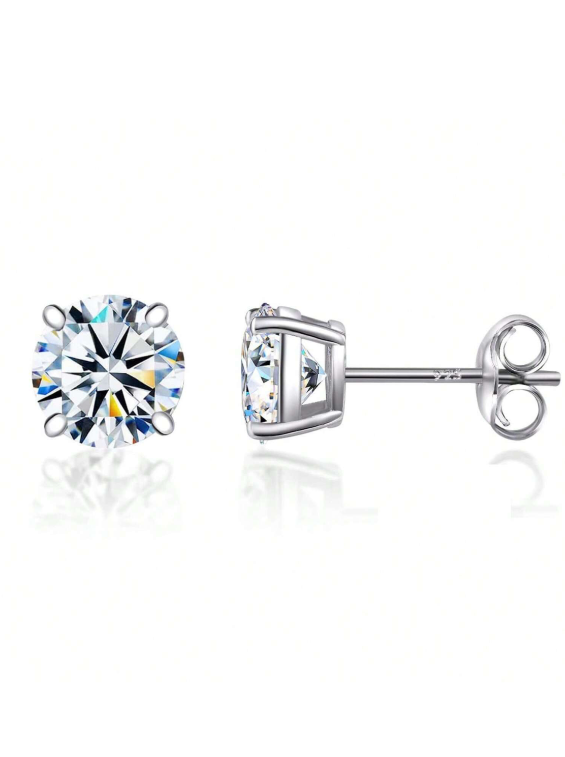 1 Carat Moissanite Sterling Silver Earrings