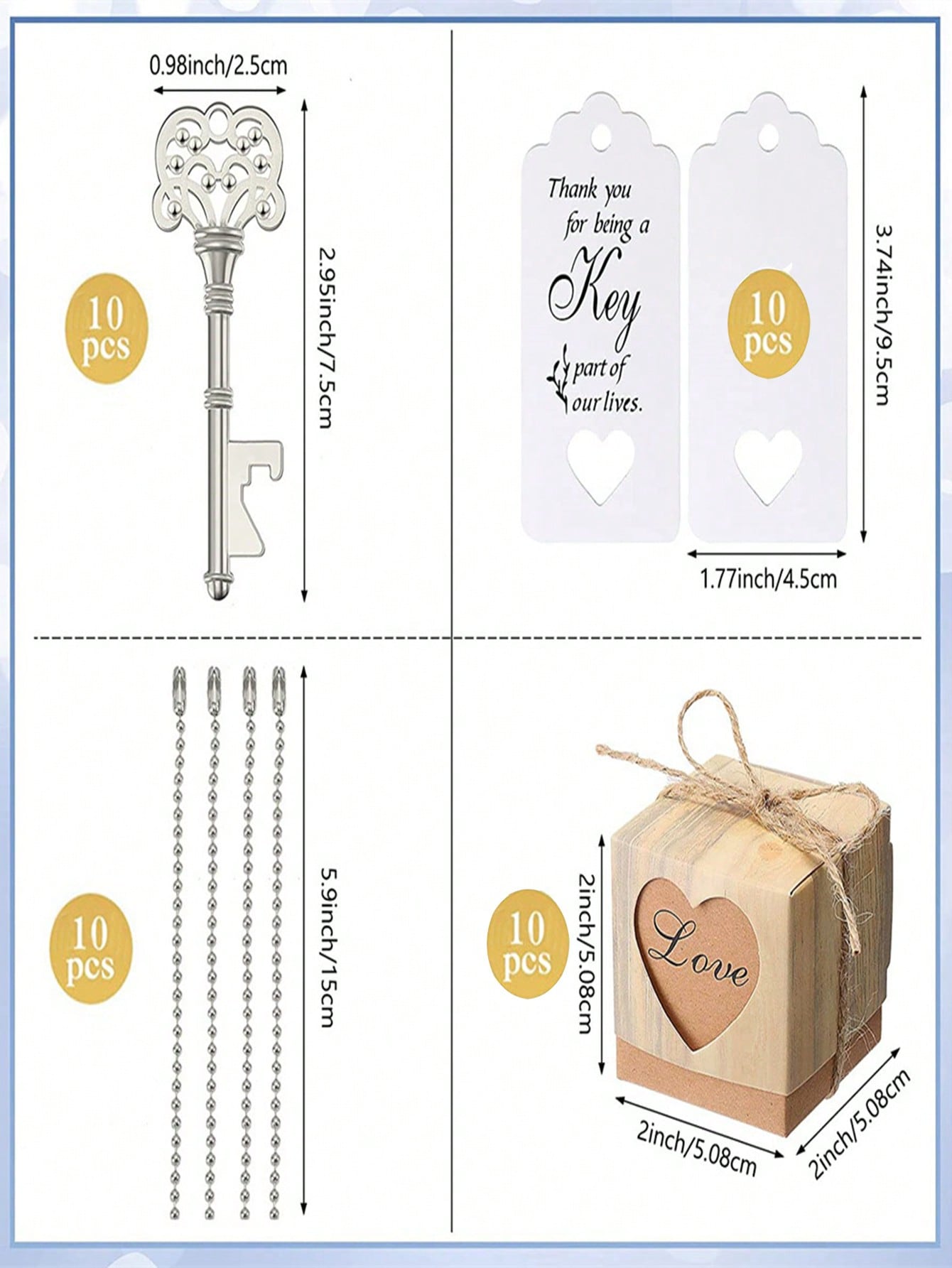 40 pc Box & Key Wedding Favours