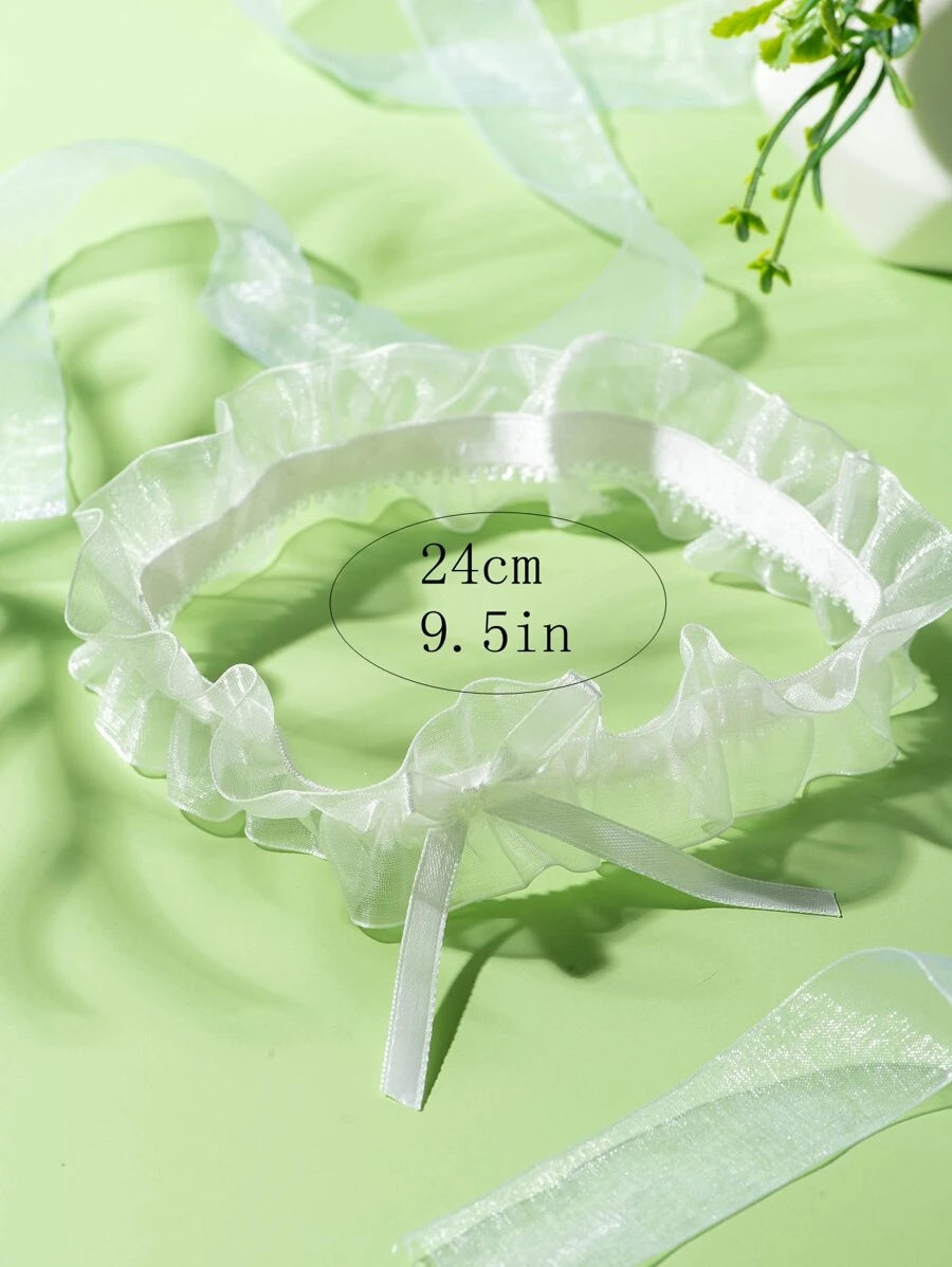 Bow & Lace Trim Bridal Garter
