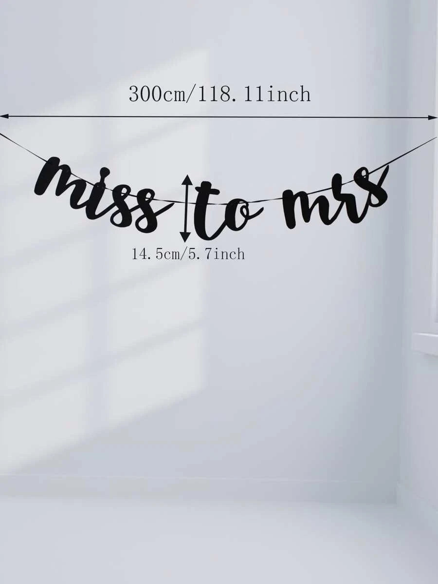 1pc Paper Decoration- Simple Black Letter Design