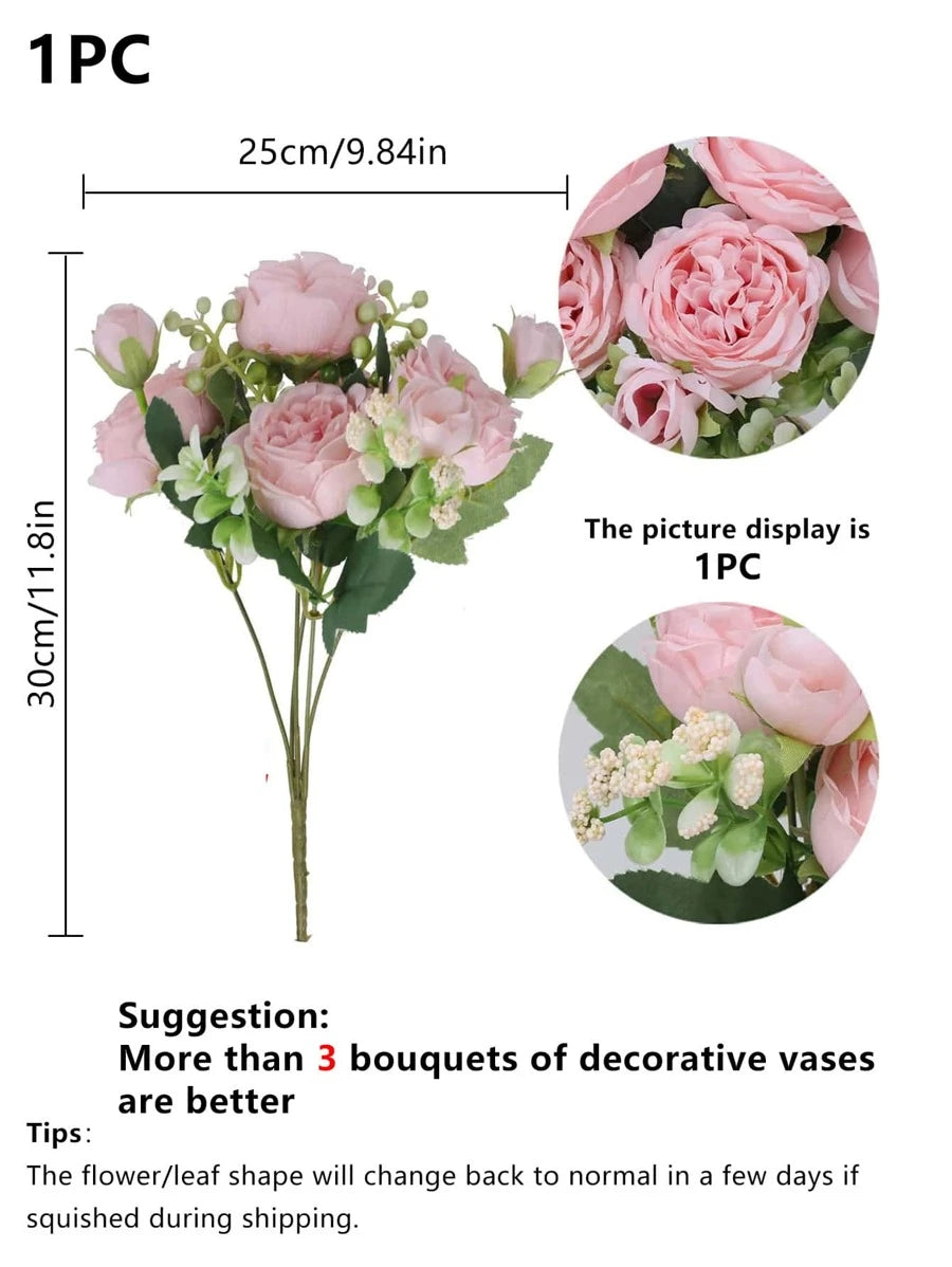 Artificial Bouquet Roses- Baby Pink - 1 Bunch