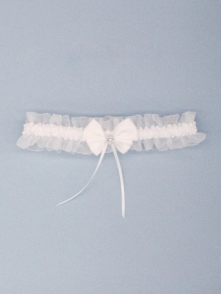 Bow & Rhinestone Bridal Garter