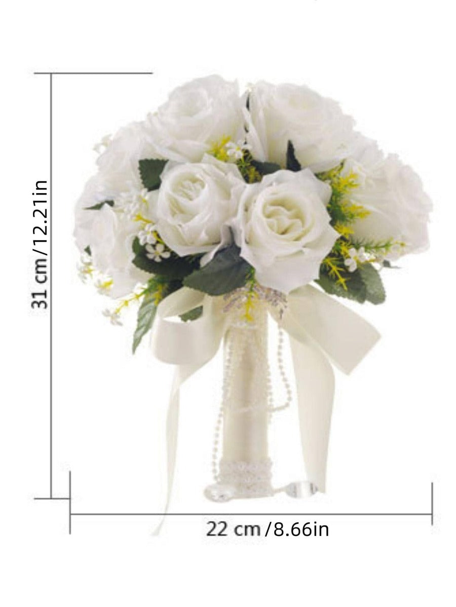 Artificial White Roses- Ready made Bouquet