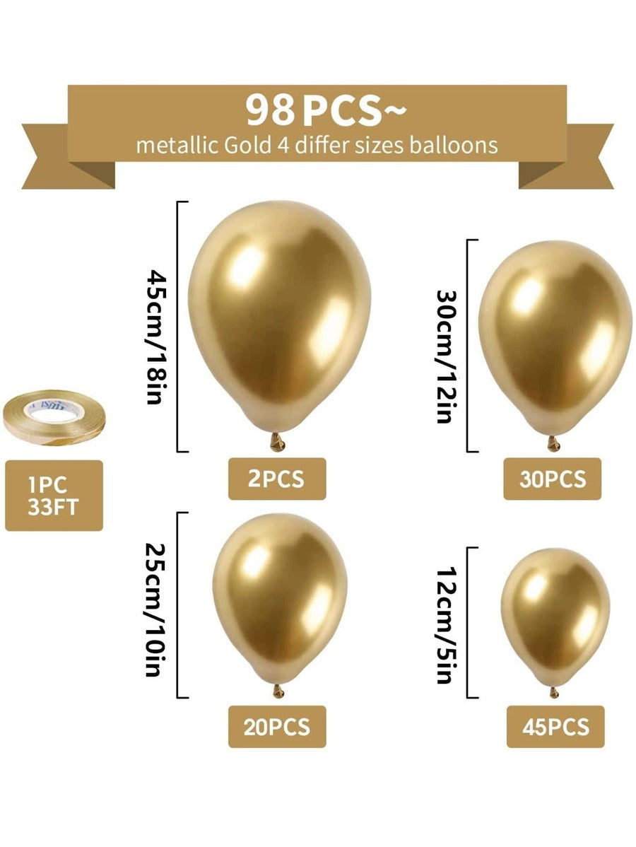 98pcs Metallic Balloon Garland- Gold