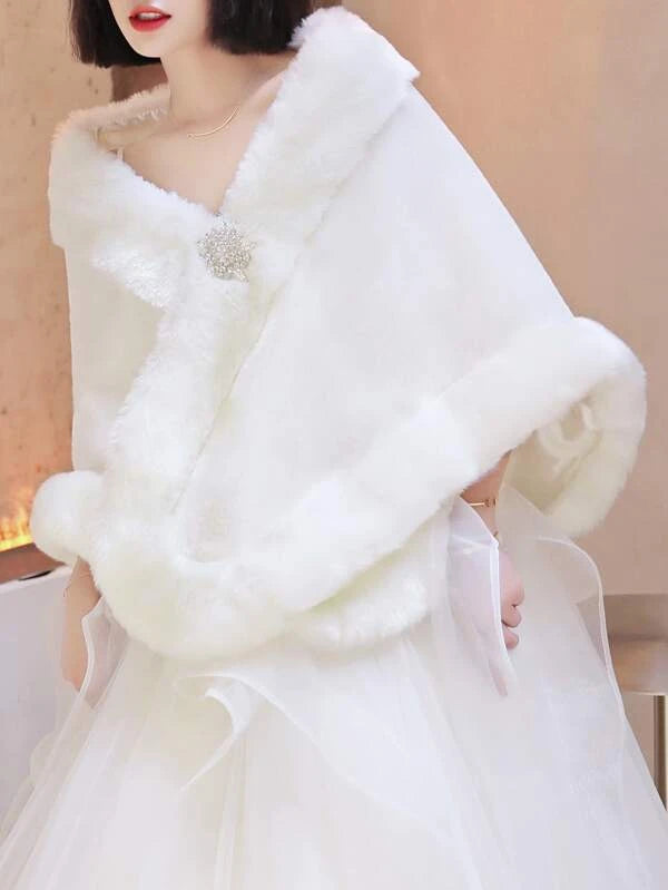 Rhinestone & Fur Wrap