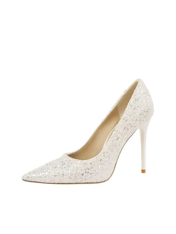 White Sparkly Pumps