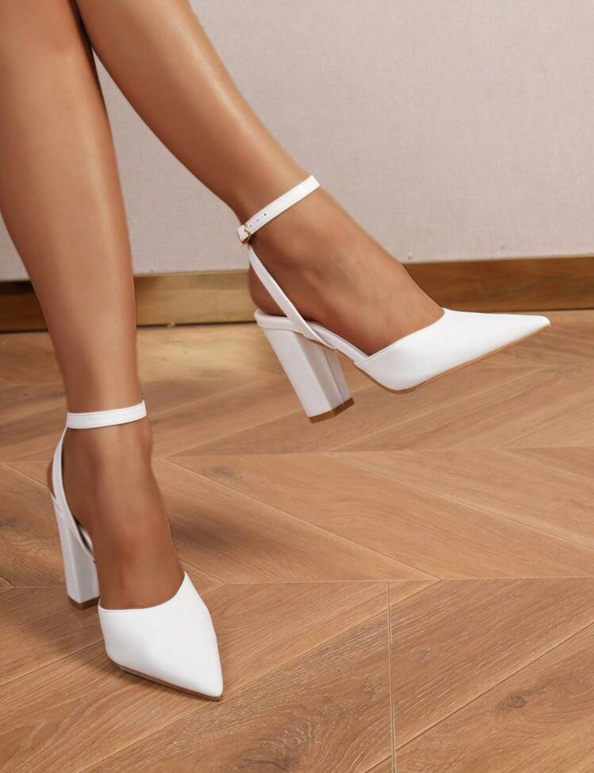 White Strappy Heels
