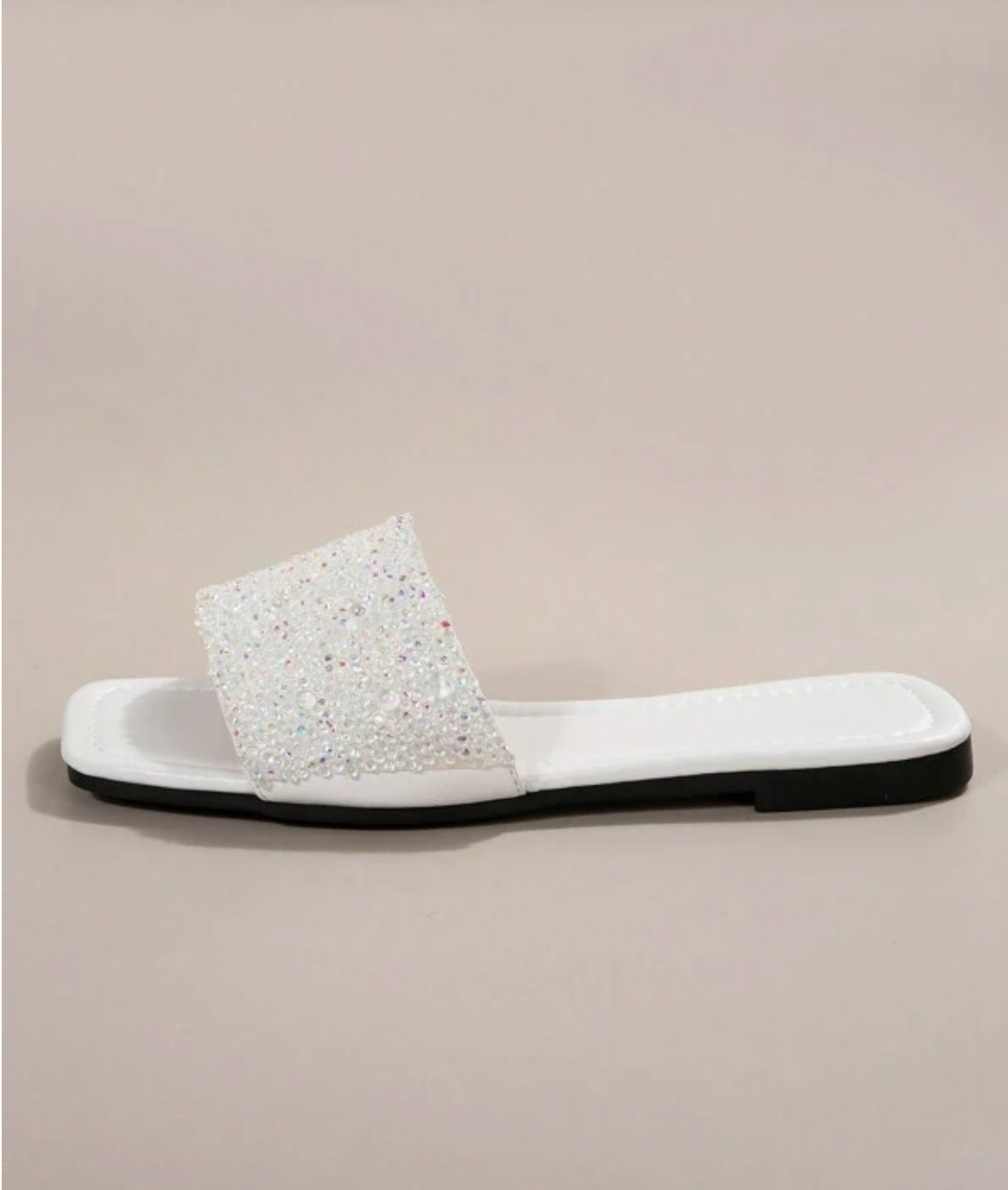 White Sparkly Flats