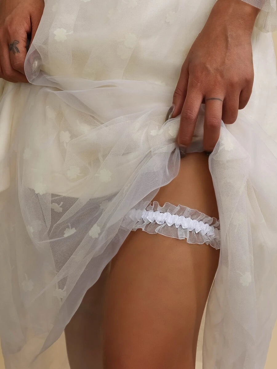 Ruffled Trim Bridal Garter