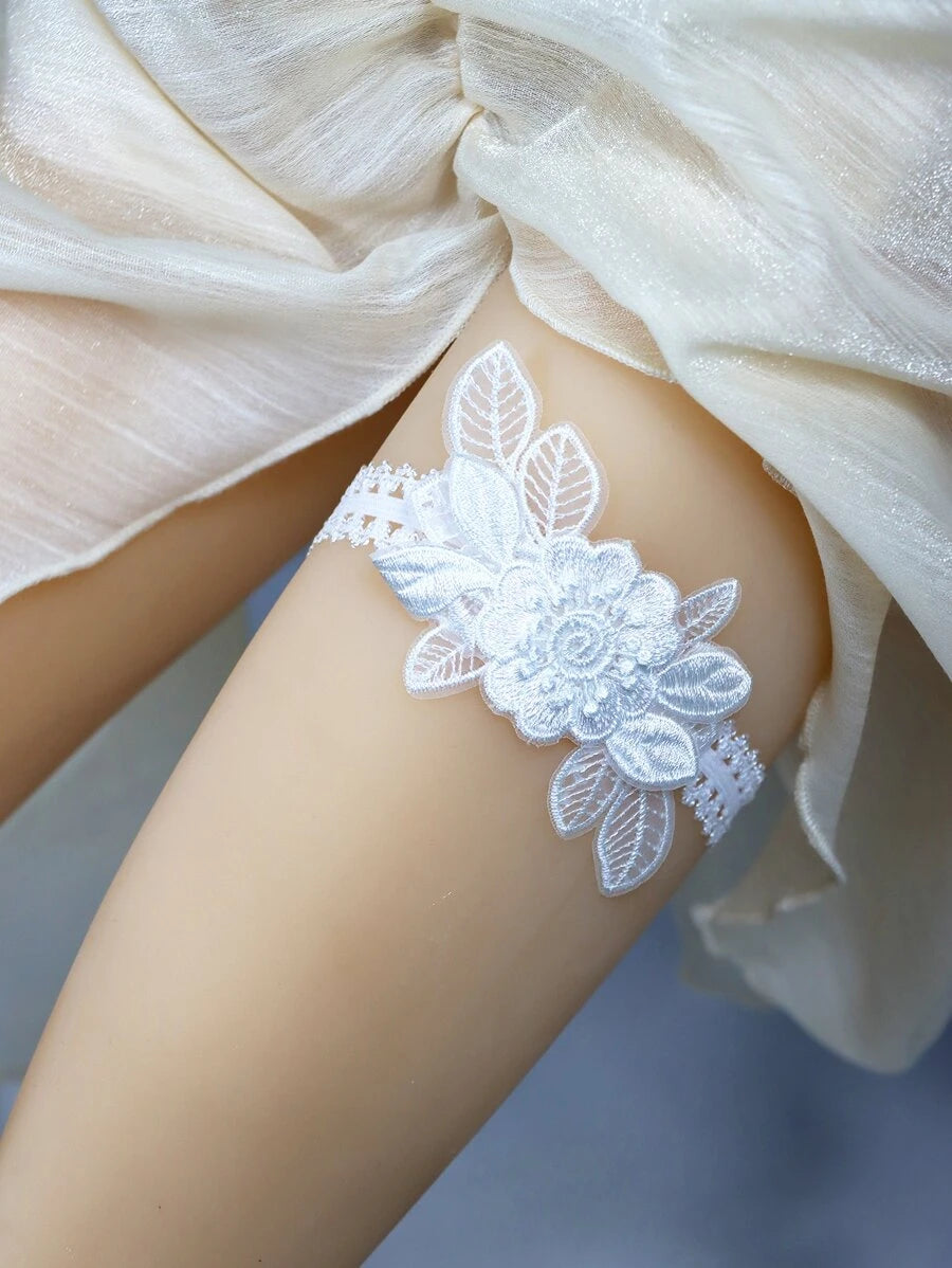 Floral Applique Bridal Garter