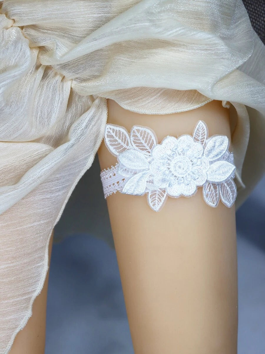 Floral Applique Bridal Garter