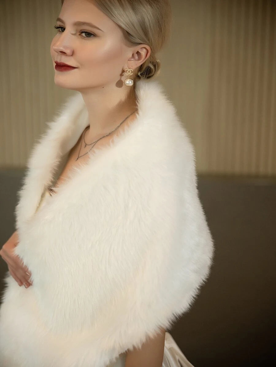 Solid Fur Wedding Wrap